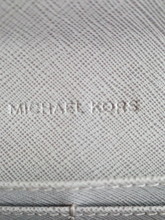 Michael Kors Light Gray Pebbled Leather Continental Wallet with MK Emblem - Picture 3 of 7